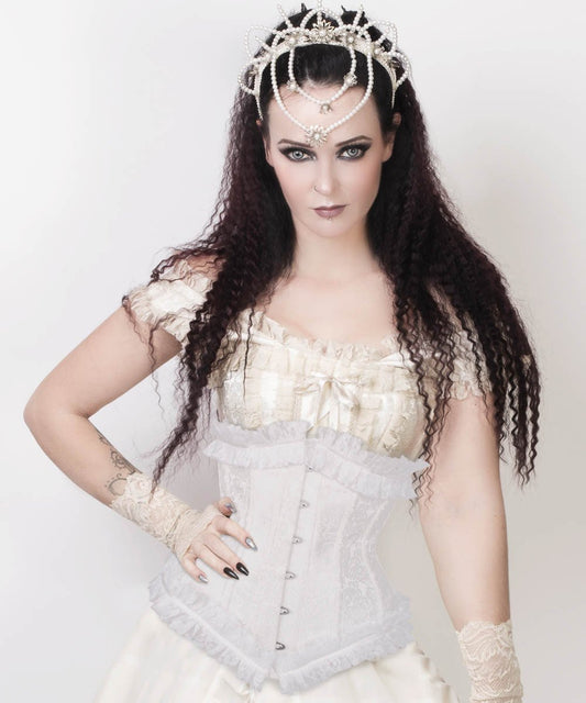 Cadmus White Underbust Corset with Lace Frill