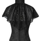 Faddei Black Victorian High Neck Collar Top with Lace
