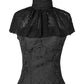 Faddei Black Victorian High Neck Collar Top with Lace