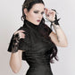 Faddei Black Victorian High Neck Collar Top with Lace