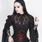 Cenhelm Underbust Red Corset with Lace Overlay