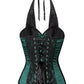 Agape Lace Overlay Green Corset with Halter Strap