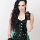 Agape Lace Overlay Green Corset with Halter Strap