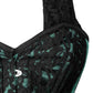 Agape Lace Overlay Green Corset with Halter Strap