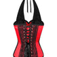 Caesar Lace Overlay Red Corset with Halter Strap