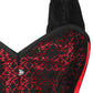 Caesar Lace Overlay Red Corset with Halter Strap