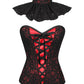 Agaue Red Overlay Corset with Victorian Lace Choker