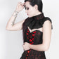 Agaue Red Overlay Corset with Victorian Lace Choker