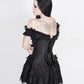 Akilina Black Halter Burlesque Corset Dress