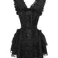 Akilina Black Halter Burlesque Corset Dress