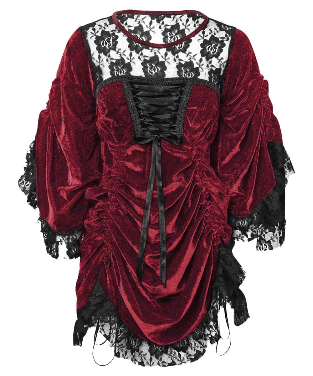 Florina Maroon Gothic Dual Top & Dress