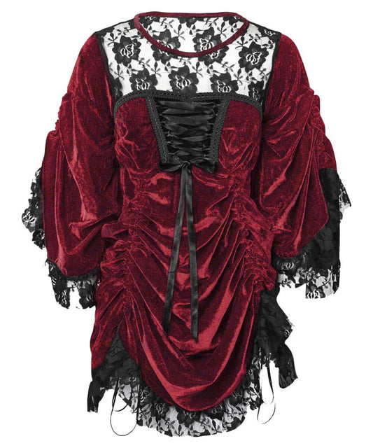 Florina Maroon Gothic Dual Top & Dress