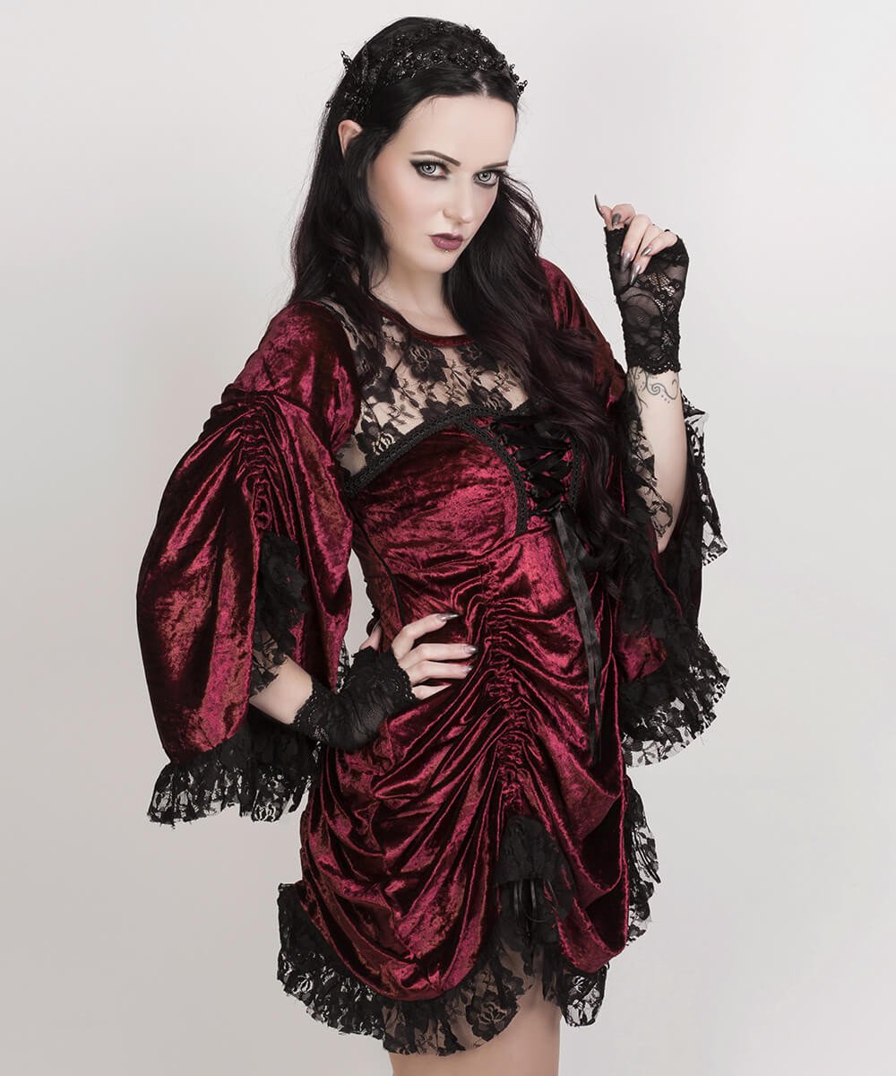 Florina Maroon Gothic Dual Top & Dress