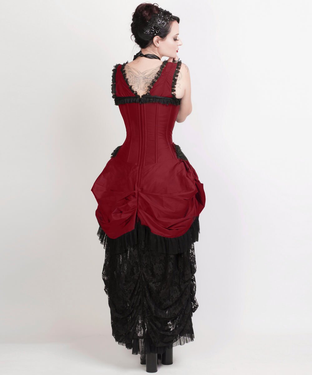 Cindra Burgundy Victorian Inspired Dress