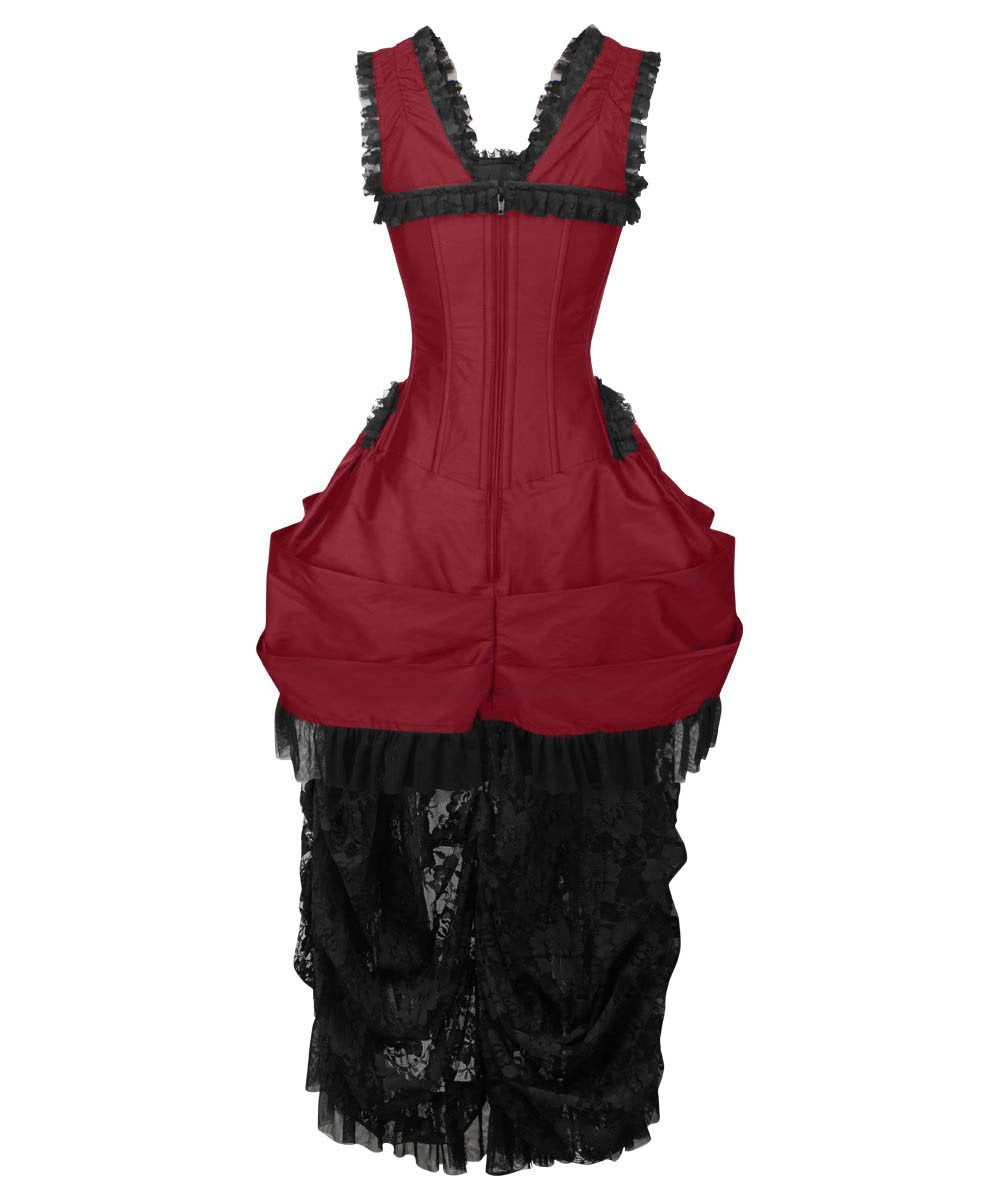 Cindra Burgundy Victorian Inspired Dress