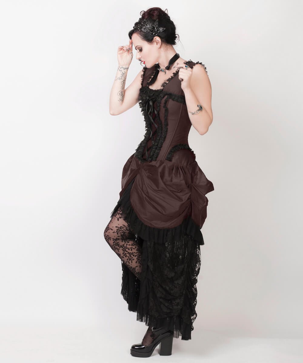 Farrell Brown Victorian Inspired Dress