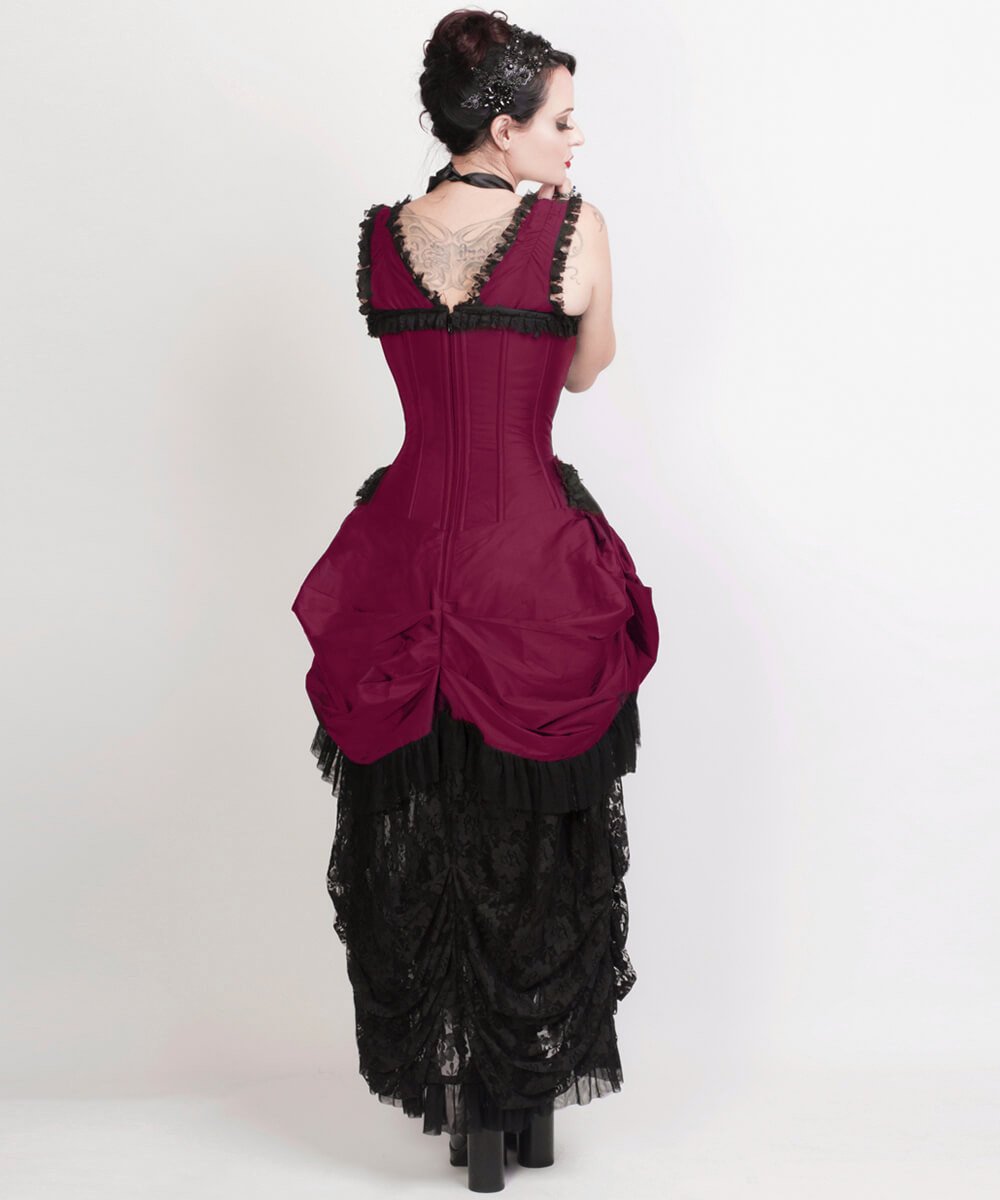 Leolin Magenta Victorian Inspired Dress
