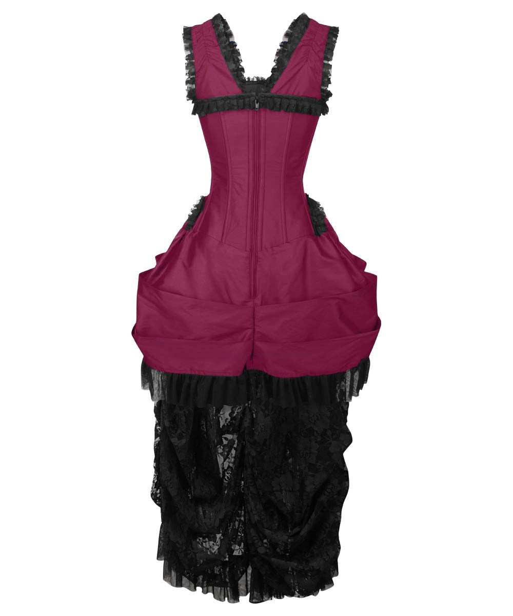 Leolin Magenta Victorian Inspired Dress