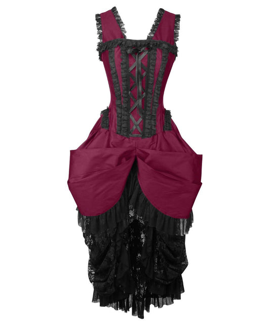 Leolin Magenta Victorian Inspired Dress