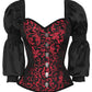 Lachtna Gothic Skull Busk Corset with Attached Sleeve