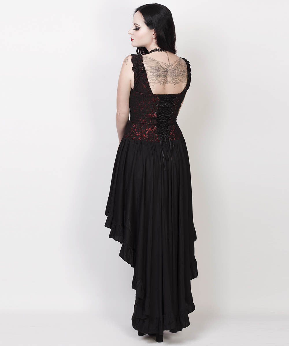 Akaki Gothic Lace Overlay Mullet Dress