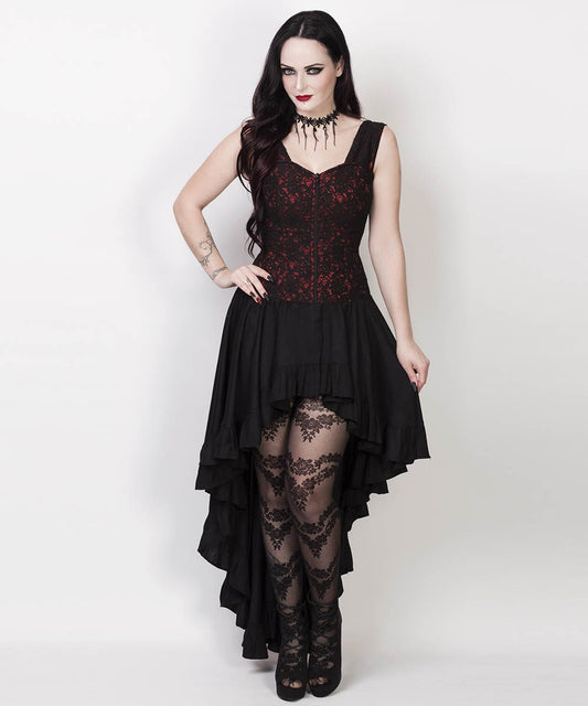 Akaki Gothic Lace Overlay Mullet Dress