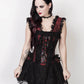 Lani Halter Burlesque Corset Dress in Maroon Brocade