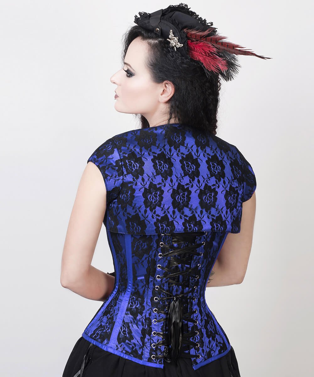 Florrie Blue Overbust Corset with Bolero Jacket