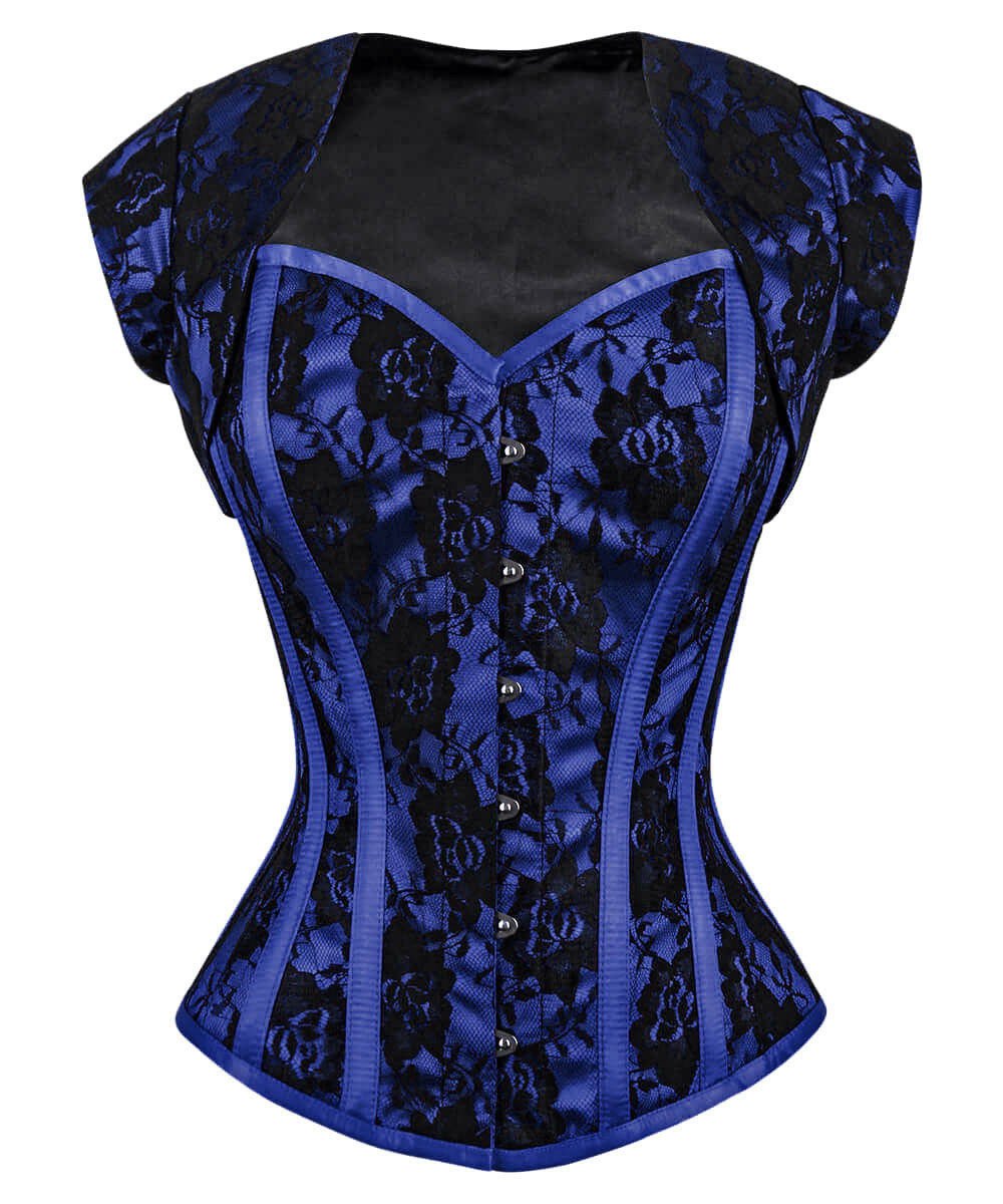 Florrie Blue Overbust Corset with Bolero Jacket