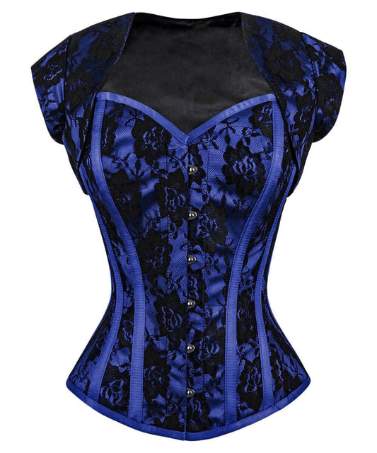 Florrie Blue Overbust Corset with Bolero Jacket