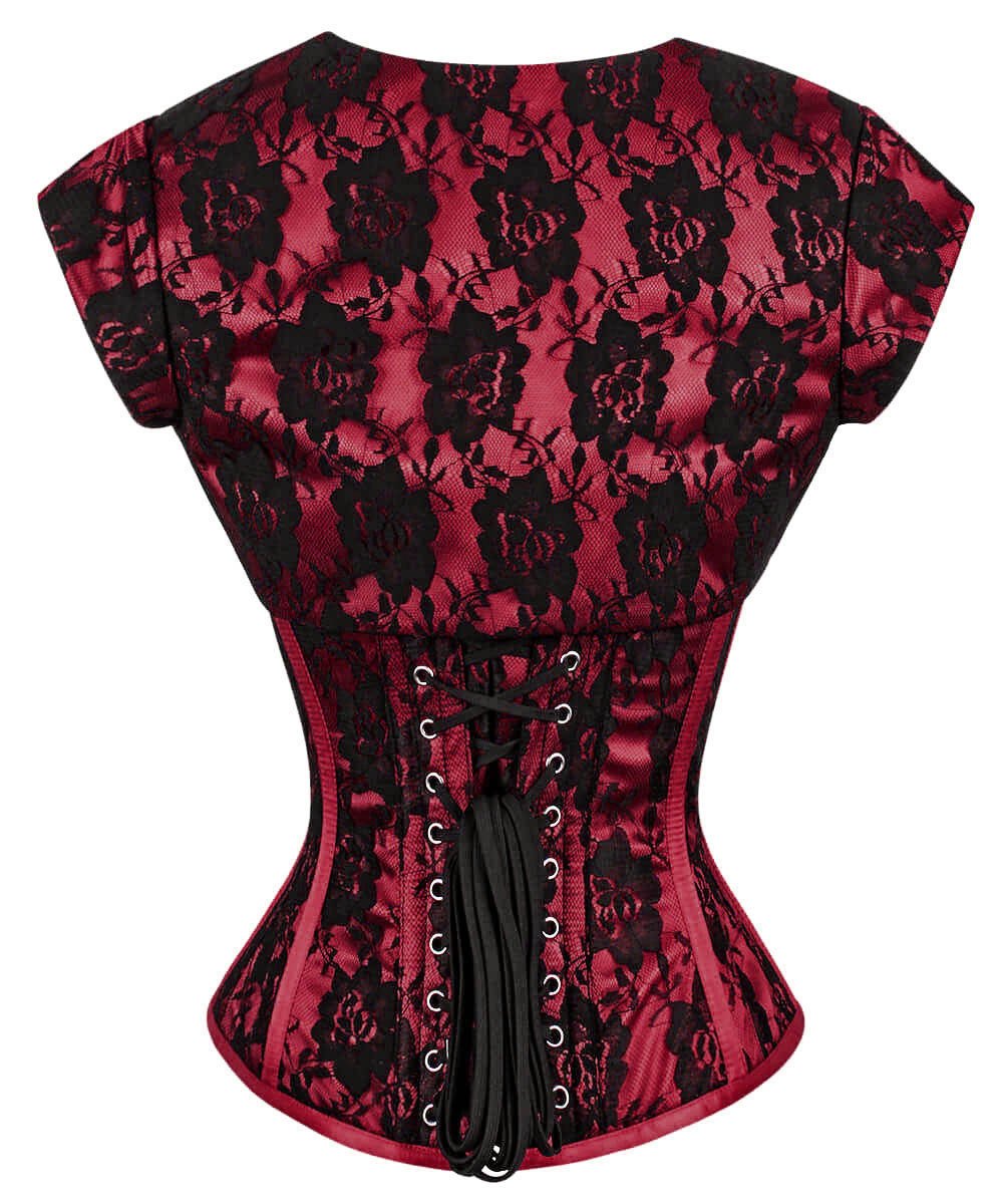 Layne Burgundy Overbust Corset with Bolero Jacket