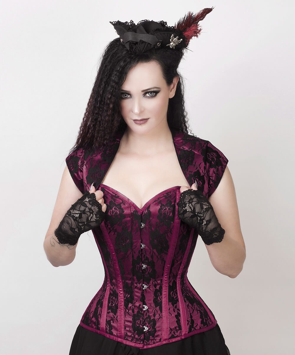 Rodica Magenta Overbust Corset with Bolero Jacket