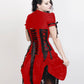 Akuchi Victorian Inspired Red Corset Dress with Bolero