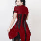 Claudio Victorian Inspired Burgundy Corset Dress with Bolero