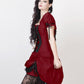 Claudio Victorian Inspired Burgundy Corset Dress with Bolero