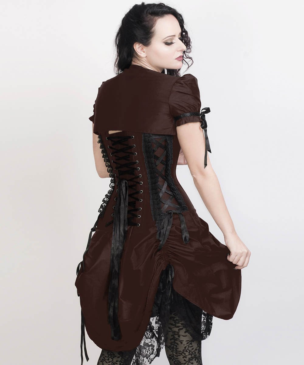 Roswell Victorian Inspired Brown Corset Dress with Bolero brands4allcopy Roswell Victorian Inspired Brown Corset Dress with Bolero brands4allcopy