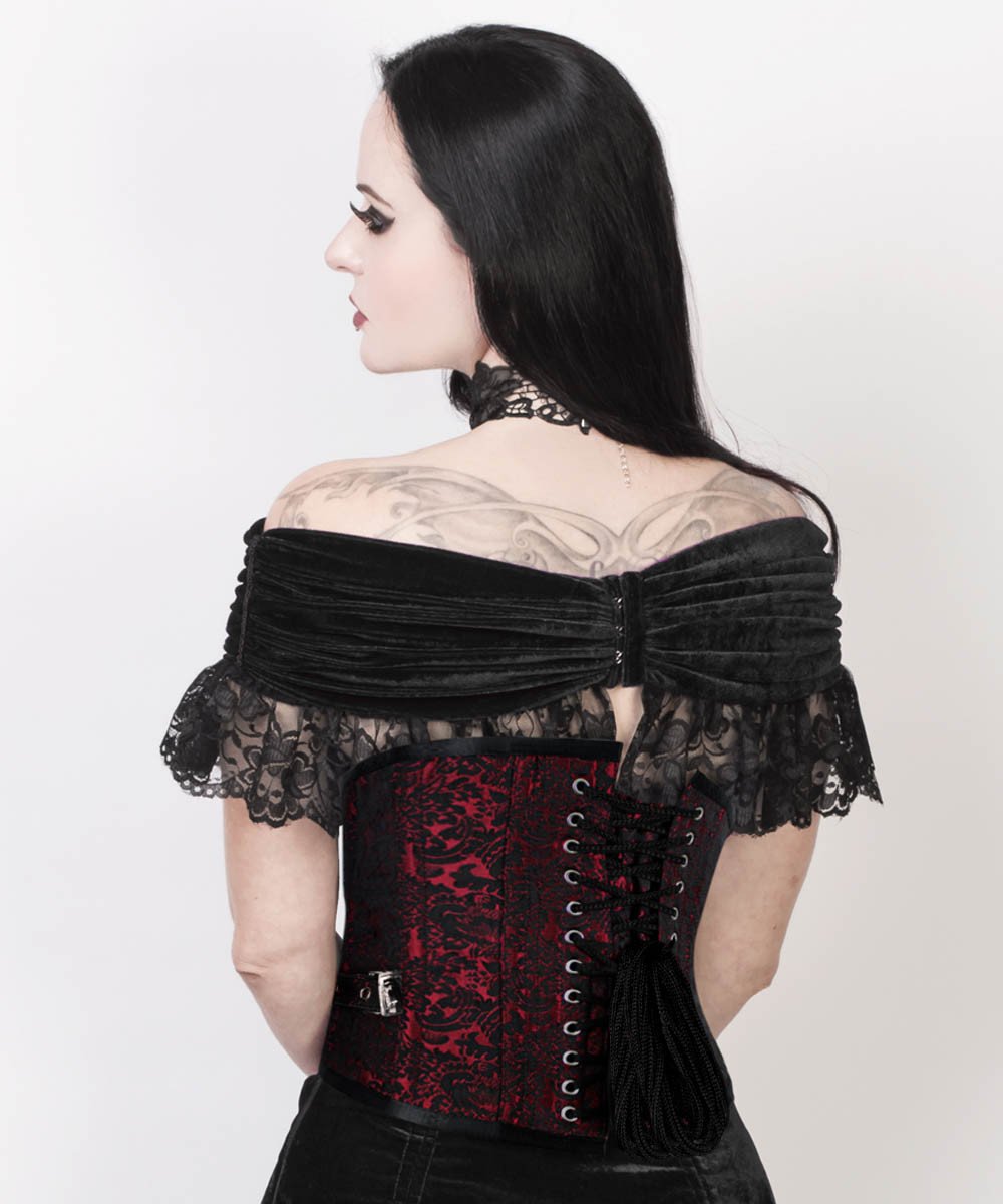Leonius Gothic Underbust Corset with Skull Busk Opening