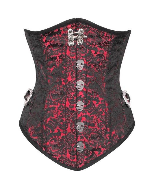 Leonius Gothic Underbust Corset with Skull Busk Opening