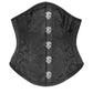 Cinta Underbust Black Brocade Corset with Skull Busk