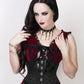 Cinta Underbust Black Brocade Corset with Skull Busk