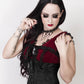 Cinta Underbust Black Brocade Corset with Skull Busk