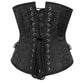 Ronen Steampunk Black Corset  with Skull Busk Opening