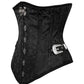 Ronen Steampunk Black Corset  with Skull Busk Opening