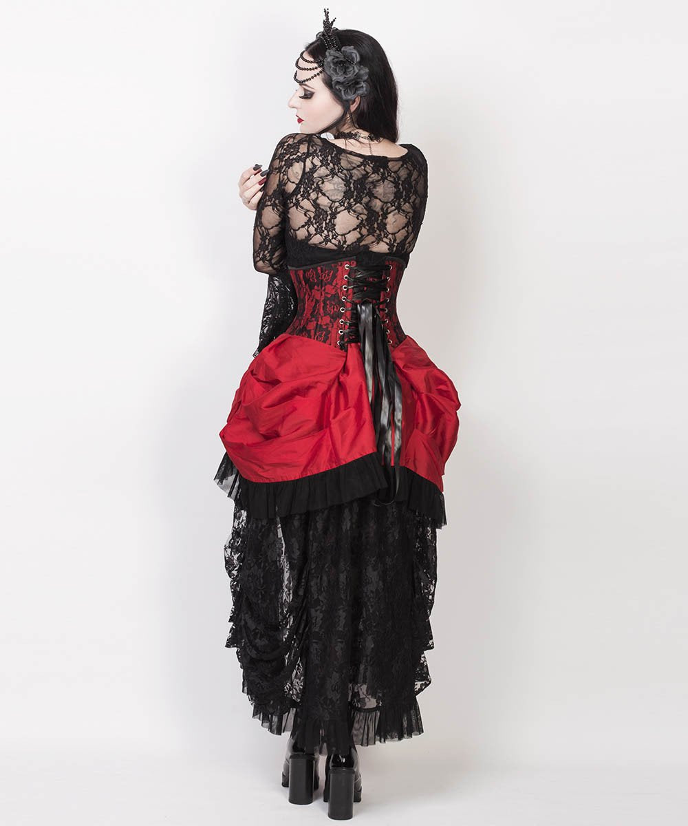 Finnur Red Burlesque Underbust Corset Dress