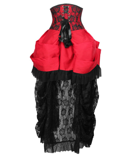 Finnur Red Burlesque Underbust Corset Dress