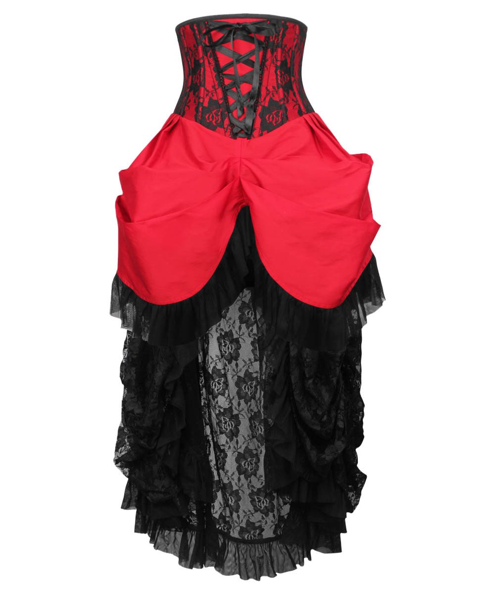 Finnur Red Burlesque Underbust Corset Dress