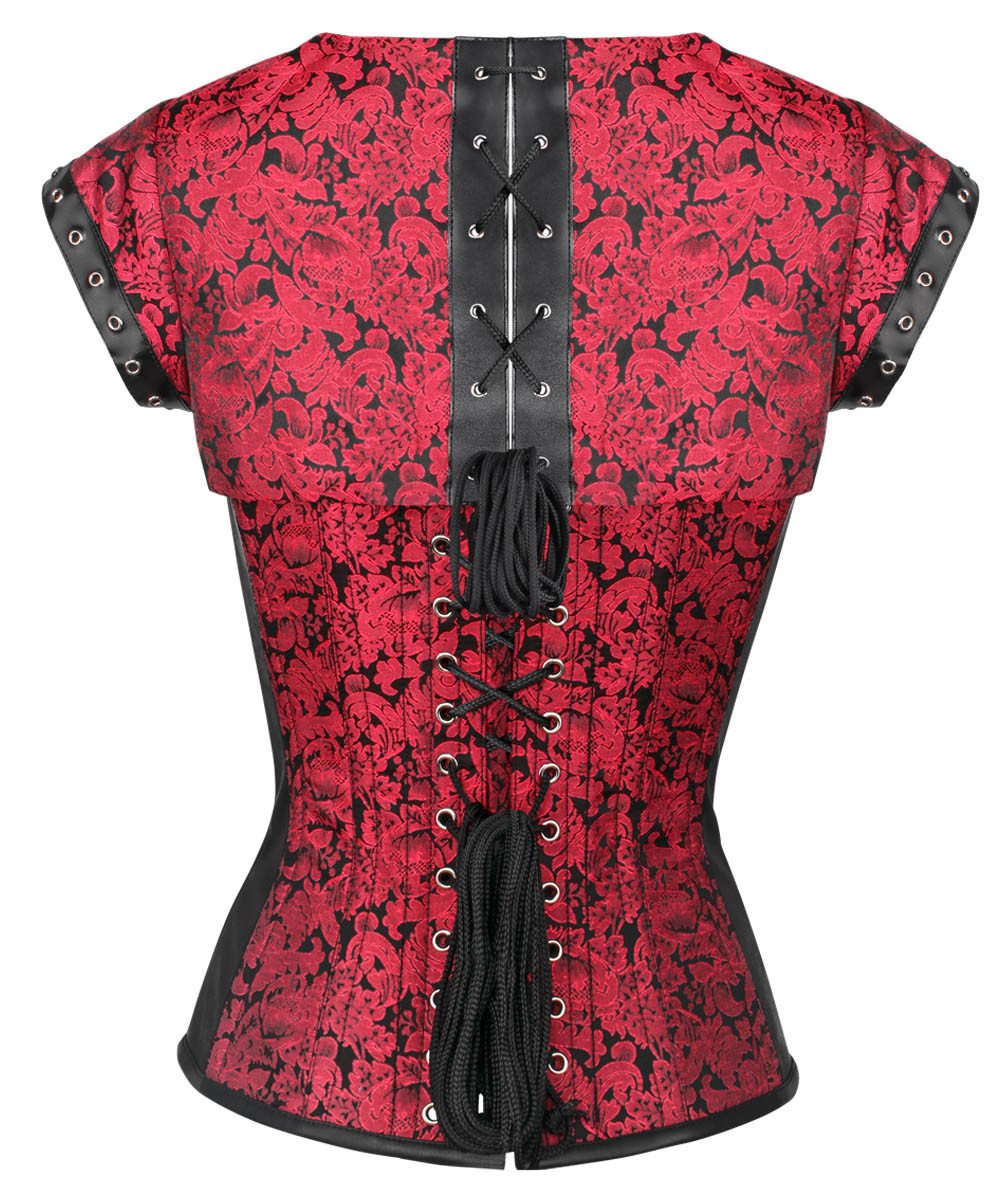 Galit Gothic Maroon Overbust Corset with Bolero