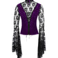 Caitria Long Flared Sleeve Gothic Purple Top