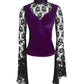 Caitria Long Flared Sleeve Gothic Purple Top
