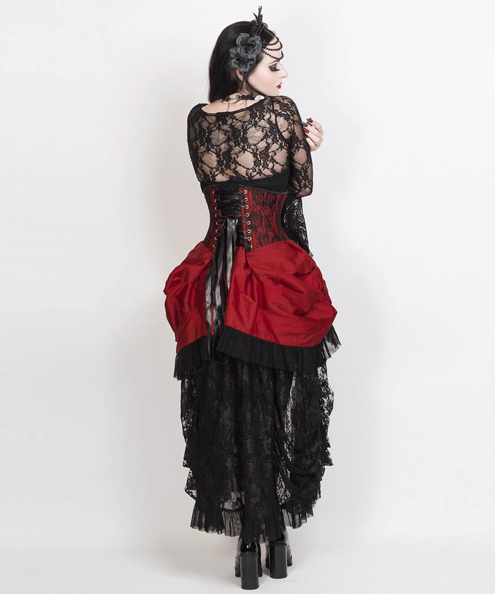 Laureen Burgundy Burlesque Underbust Corset Dress
